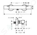 Hansgrohe Ecostat Fine Termostatick sprchov batria, chrm