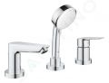 Grohe BauEdge Batria na okraj vane, 3-otvorov intalcia, chrm