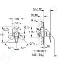 Grohe BauLoop Batria pod omietku, na 2 spotrebie, s telesom, chrm