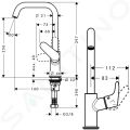 Hansgrohe Focus E2 Umvadlov batria s otonm vtokom, chrm