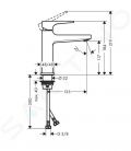 Hansgrohe Metropol Pkov umvadlov batria 110 CoolStart s odtokovou spravou Push-Open, chrm