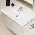 Geberit Acanto Umvadlo 90x48 cm, otvor na batriu, s prepadom, s KeraTect, biela