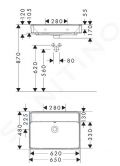 Hansgrohe Xanuia Q Umvadlo 65x48 cm, s prepadom, bez otvoru na batriu, biela