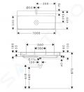 Hansgrohe Xelu Q Umvadlo 100x48 cm, bez prepadu, s otvorom na batriu, SmartClean, biela