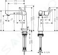 Hansgrohe Talis S Pkov umvadlov batria 140, s odtokovou spravou s ahadlom, chrm