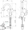 Ideal Standard Connect Blue Umvadlov batria s otonm vtokom a vpustom, chrm