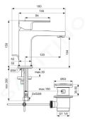 Ideal Standard Cerafine D Umvadlov batria s vpustom, chrm