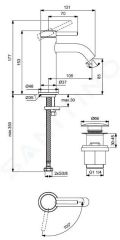 Ideal Standard Ceraline Nuovo Umvadlov batria s vpusou ClickClack, BlueStart, chrm