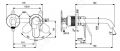 Ideal Standard Cerafine Nuovo Umvadlov batria pod omietku, 2-otvorov intalcia, chrm