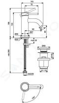 Ideal Standard Ceraline Nuovo Umvadlov batria s vpusou ClickClack, BlueStart, chrm