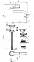 Ideal Standard Ceraline Nuovo Umvadlov batria s vpusou ClickClack, BlueStart, hodvbna ierna