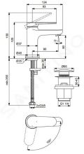 Ideal Standard Cerafine Nuovo Umvadlov batria s vpusou ClickClack, BlueStart, chrm