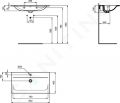 Ideal Standard Connect Air Umvadlo nbytkov, 84x46x17 cm, s prepadom, otvor na batriu, biela