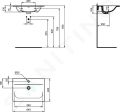 Ideal Standard Connect Air Umvadlo nbytkov, 64x46x17 cm, s prepadom, otvor na batriu, s Ideal Plus, biela