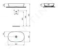 Ideal Standard Ipalyss Umvadlo na dosku, 60x38 cm, bez prepadu, matn biela