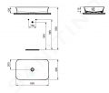 Ideal Standard Ipalyss Umvadlo na dosku, 65x40 cm, bez prepadu, Concrete