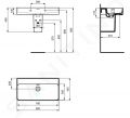 Ideal Standard Strada II Umvadlo 80x43 cm, bez otvoru na batriu, biela