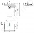 Ideal Standard Extra Umvadlo, 70x45 cm, s prepadom, otvor na batriu, biela