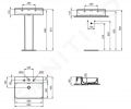 Ideal Standard Conca Ceram Umvadlo, 60x45 cm, s prepadom, 3 otvory na batriu, biela