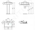 Ideal Standard Conca Ceram Umvadlo, 60x45 cm, bez prepadu, 3 otvory na batriu, biela