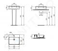 Ideal Standard Conca Ceram Umvadlo na dosku, 50x45 cm, s prepadom, otvor na batriu, biela