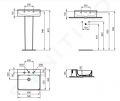 Ideal Standard Conca Ceram Umvadlo na dosku, 50x45 cm, s prepadom, 3 otvory na batriu, biela