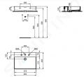 Ideal Standard Extra Umvadlo na dosku, 60x45 cm, s prepadom, 3 otvory na batriu, biela